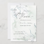 Invitation Baby shower d'aquarelle rustique Eucalyptus Foilia (Devant)