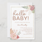 Invitation Baby shower d'aquarelle séchée tropicale en terre (Devant)