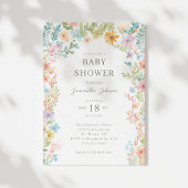 Invitation Baby shower d'aquarelle Spring Floral Arch Pastel