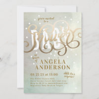 Baby shower d'aquarelle surprise Boy Gold Foil