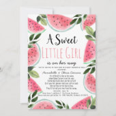 Invitation Baby shower d'aquarelle Sweet Watermelon par courr (Devant)