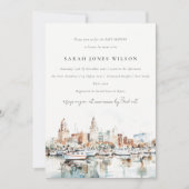 Invitation Baby shower d'aquarelle Tampa Florida Skyline (Devant)