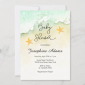 Invitation Baby shower d'aquarelle tropicale Ocean Beach (Devant)