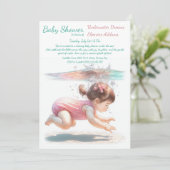 Invitation Baby shower d'aquarelle Underwater Dreams (Debout devant)