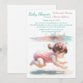 Invitation Baby shower d'aquarelle Underwater Dreams (Devant / Derrière)