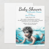 Invitation Baby shower d'aquarelle Underwater Dreams (Devant / Derrière)