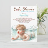Invitation Baby shower d'aquarelle Underwater Dreams (Debout devant)