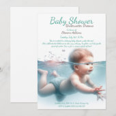 Invitation Baby shower d'aquarelle Underwater Dreams (Devant / Derrière)