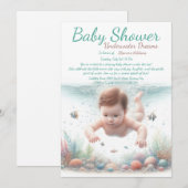 Invitation Baby shower d'aquarelle Underwater Dreams (Devant / Derrière)