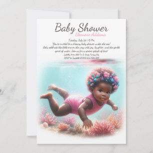 Invitation Baby shower d'aquarelle Underwater Dreams
