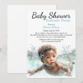 Invitation Baby shower d'aquarelle Underwater Dreams (Devant / Derrière)