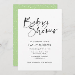 Invitation Baby shower d'aquarelle vert citron