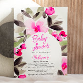 Invitation Baby shower d'aquarelle vert rose Boho