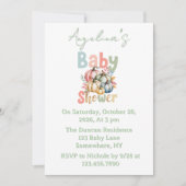 Invitation Baby shower d'aquarelle verte Sage Citrouille auto (Devant)