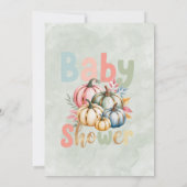Invitation Baby shower d'aquarelle verte Sage Citrouille auto (Dos)