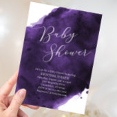 Invitation Baby shower d'aquarelle violet