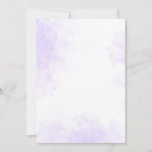 Invitation Baby shower d'aquarelle violet de végétation fleur (Dos)