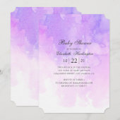 Invitation Baby shower d'aquarelle violet. Lavande moderne (Devant / Derrière)