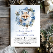 Invitation Baby shower d'aquarelle Winter Fox