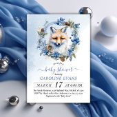 Invitation Baby shower d'aquarelle Winter Fox