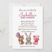 Invitation Baby shower d'Aquarelles mignonnes (Devant)