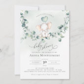Invitation Baby shower d'arachide éléphante (Devant)
