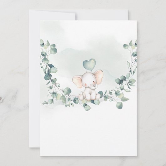 Invitation Baby shower d'arachide éléphante (Dos)