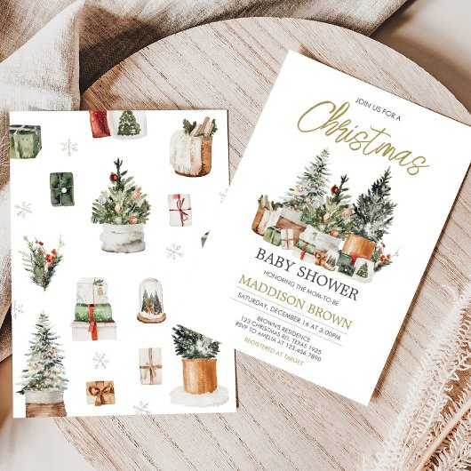 Invitation Baby shower d'arbre de Noël