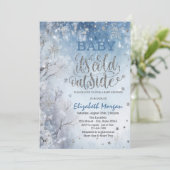 Invitation Baby shower d'arbre paysager d'hiver (Debout devant)
