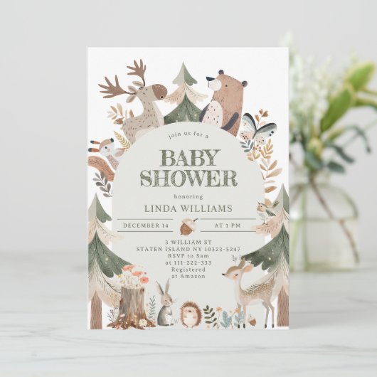 Invitation Baby shower d'arc (Debout devant)