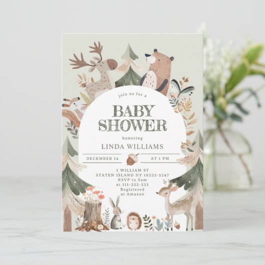 Invitation Baby shower d'arc (Debout devant)
