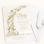 Invitation Baby shower d'arc à ballets or et argent