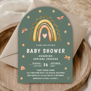 Invitation Baby shower d'arc arc en arc en arc en arc en ciel