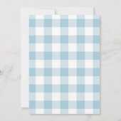 Invitation Baby shower d'arc bleu plaid Teddy Bear Boy (Dos)