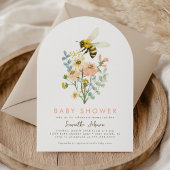 Invitation Baby shower d'arc d'abeilles à la fleur d'abeilles