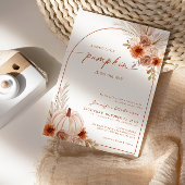 Invitation Baby shower d'arc d'automne du Citrouille orange b