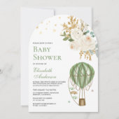 Invitation Baby shower d'arc de ballon à air chaud Mint Green (Devant)