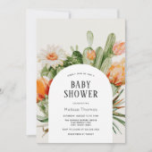 Invitation Baby shower d'arc de Boho Cactus (Devant)
