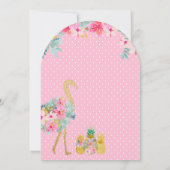 Invitation Baby shower d'arc de Flamant rose rose floral (Dos)