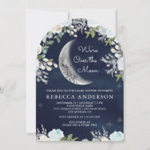 Invitation Baby shower d'arc de marine de la lune bleu poussi (Devant)