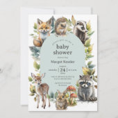 Invitation Baby shower d'arc des animaux forestiers (Devant)