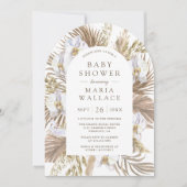 Invitation Baby shower d'arc d'orchidée blanche Pampas (Devant)