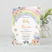 Invitation baby shower d'arc-en-ciel boho aquarelle moderne (Debout devant)