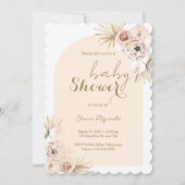 Invitation Baby shower d'arc floral (Devant)