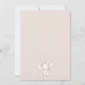 Invitation Baby shower d'arc floral de Boho Eléphant mignon (Dos)