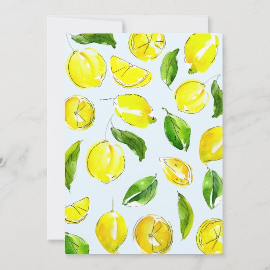 Invitation Baby shower d'arc jaune citron rétro Little Cutie (Dos)