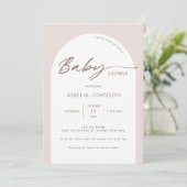 Invitation Baby shower d'arc moderne et minimaliste (Debout devant)