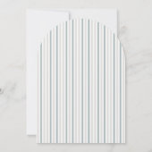 Invitation Baby shower d'arc rayé bleu éléphant (Dos)