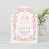 Invitation Baby shower d'arc Rose moderne rose Bow (Debout devant)