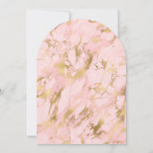 Invitation Baby shower d'arc Tour Eiffel Rose Floral Or (Dos)